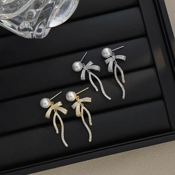 Boucles d'oreilles Zircon Perl – Élégance et Brillance-1
